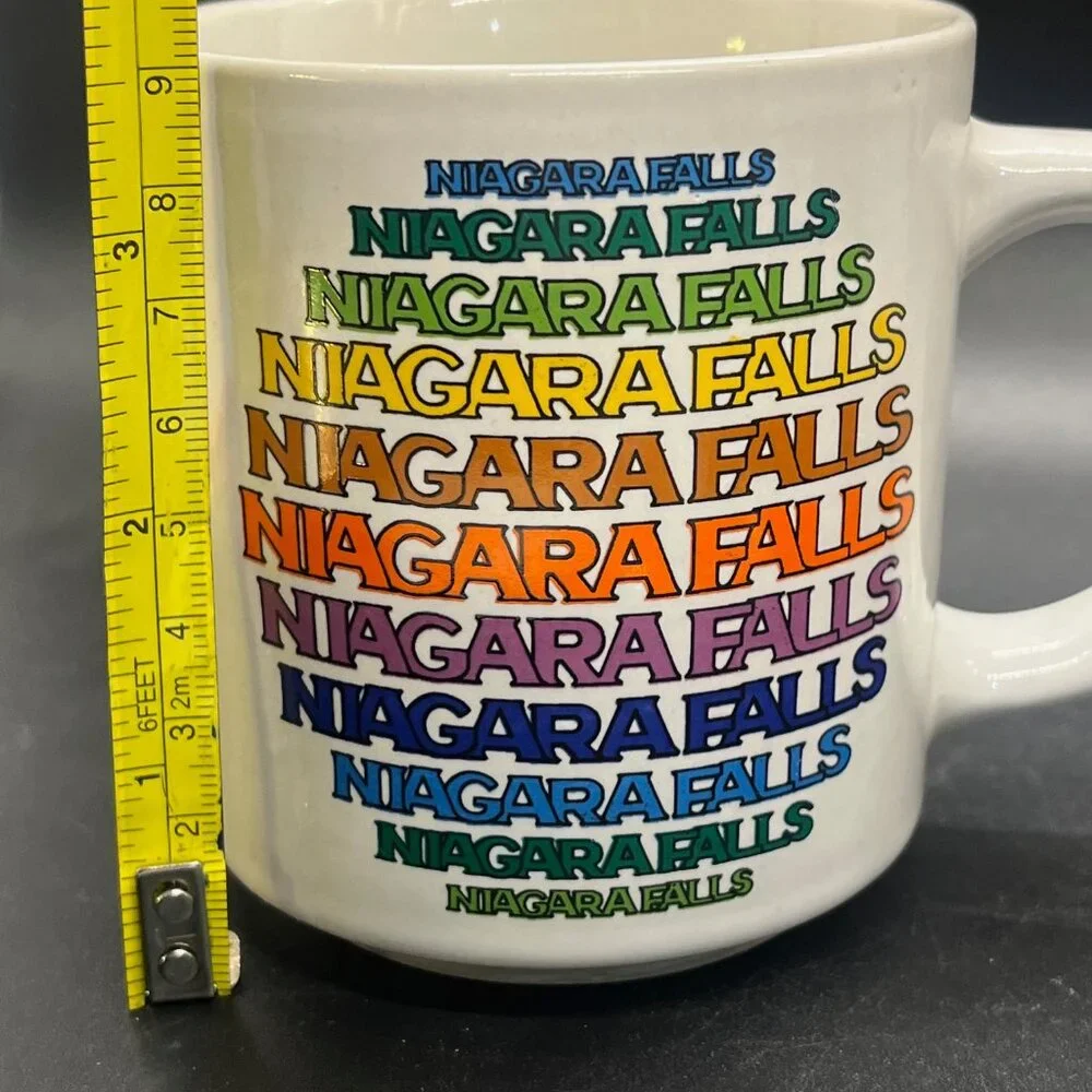 Vintage Niagara Falls New York‎ Rainbow 12 ounce Pottery Coffee Mug Ceramic